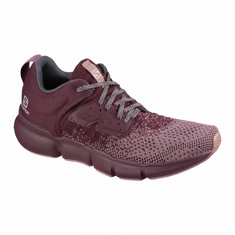 Salomon Israel PREDICT SOC W - Womens Road Running Shoes - Burgundy/Dark Red (DOQZ-35769)
